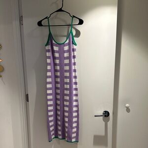 Purple and White Plaid Dress